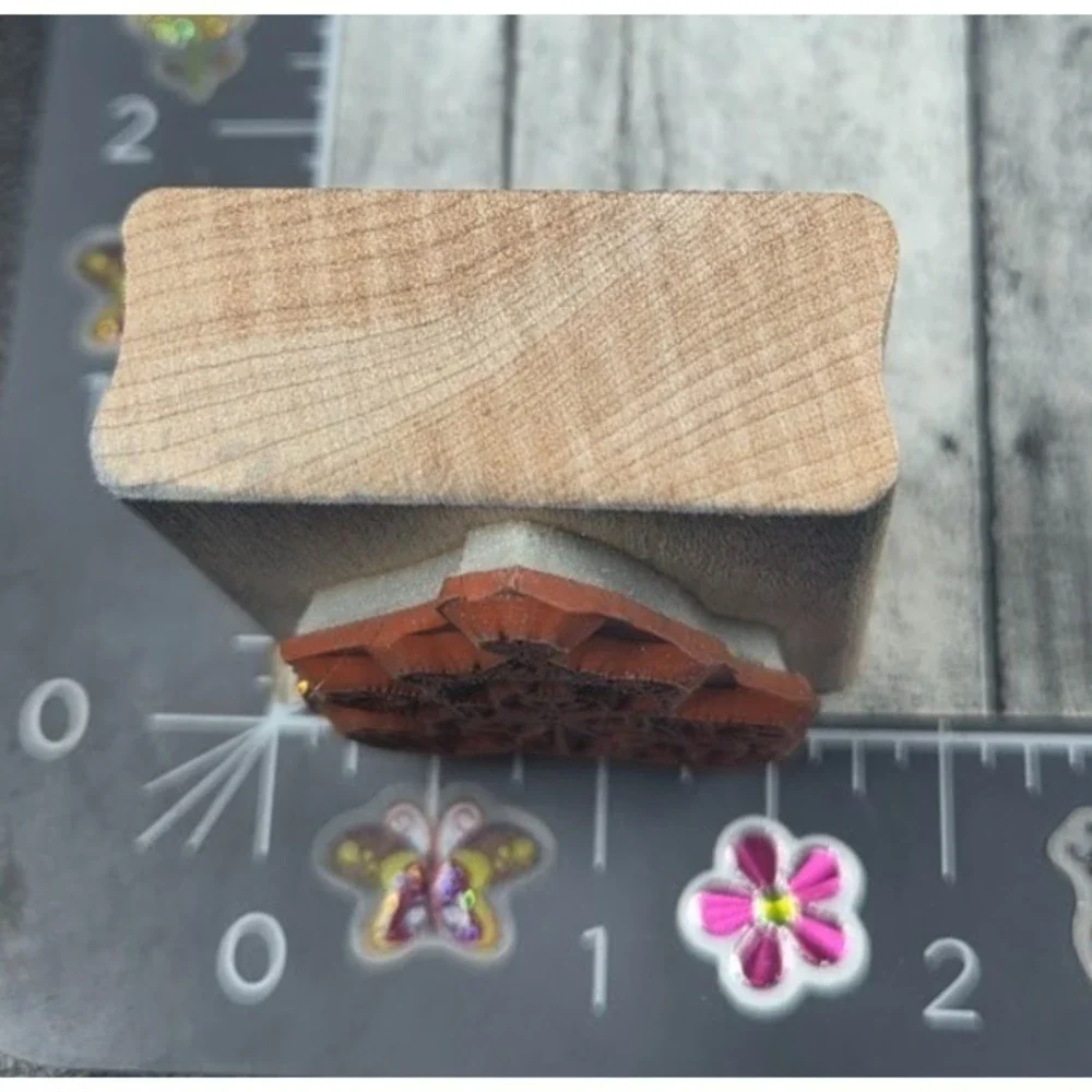 Stampin' Up! Party Hat Teddy Bear Bow Stitched 1991 Rubber Stamp Wood #G50